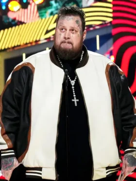 Shop CMT Music Awards 2024 Jelly Roll Leather Bomber Jacket