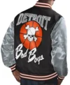 Shop Detroit Bad Boys Snap Tab Black and Gray Varsity Jacket