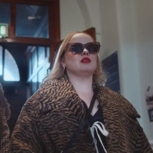 Shop Nicola Coughlan Big Mood Tiger Print Long Coat