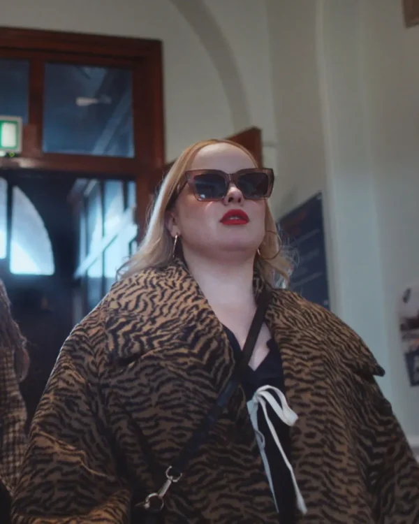 Shop Nicola Coughlan Big Mood Tiger Print Long Coat