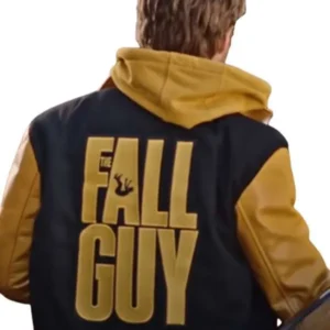 Shop Ryan Gosling The Fall Guy Yellow and Black Varsity Jacket
