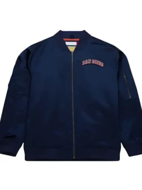 Shop San Diego Padres Vintage Logo Navy Bomber Jacket