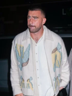 Shop Travis Kelce Jil Sander White Jacket scaled