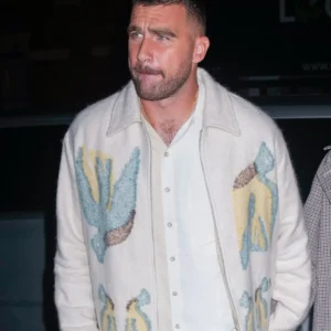 Shop Travis Kelce Jil Sander White Jacket scaled