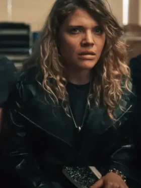 Shop Villains Incorporated 2024 Mallory Everton Black Leather Coat