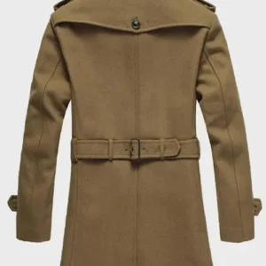 Stylish Mens Mid Length Brown Wool Coat