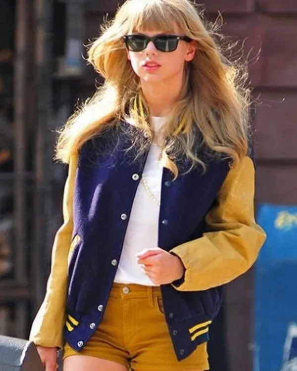 Taylor Swift Blue and Yellow Baseball Jacket
