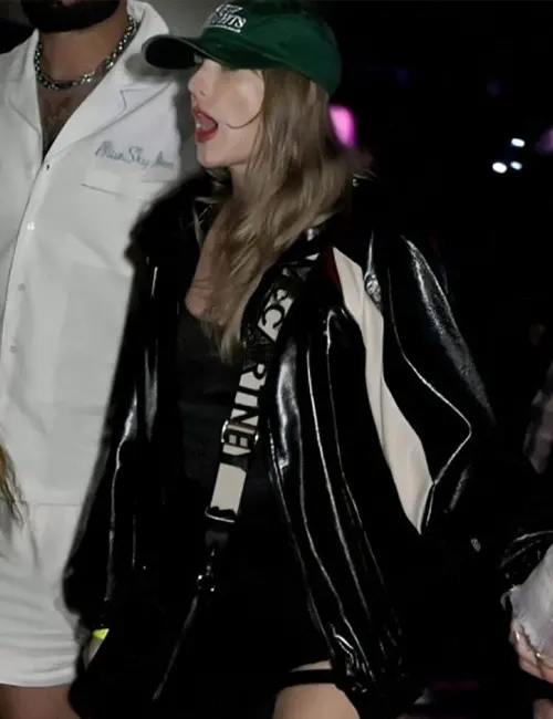 Taylor Swift Coachella 2024 Black Leather Jacket