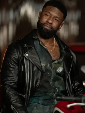 Trevante Rhodes Mea Culpa 2024 Black Biker Jacket 