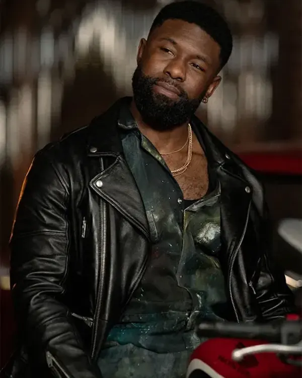 Trevante Rhodes Mea Culpa 2024 Black Biker Jacket