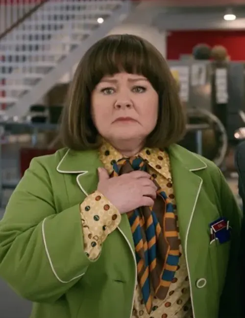 Unfrosted 2024 Melissa McCarthy Green Coat