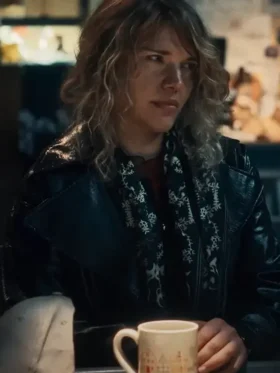 Villains Incorporated 2024 Mallory Everton Black Leather Coat