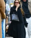ashley olsen oversize black trench coat