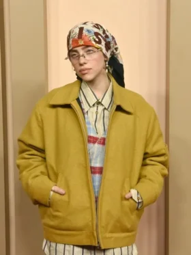 96th Oscars Luncheon 2024 Billie Eilish Wool Yellow Jacket