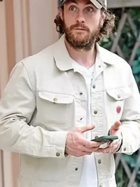 Aaron Taylor Johnson White Denim Trucker Jacket