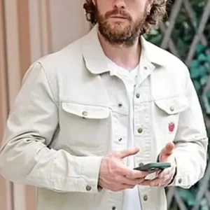 Aaron Taylor Johnson White Denim Trucker Jacket