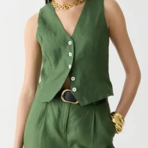 Amanda Kloots The Talk 2024 Green Cotton Vest