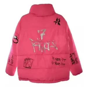 Ariana Grande 7 Rings Pink Puffer Jacket