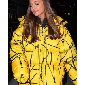 Ariana Grande Oversized Yellow Puffer Jacket 