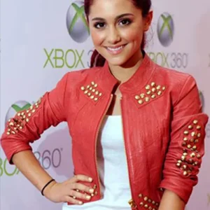 Ariana Grande Red Leather Jacket