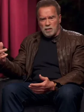 Arnold Schwarzenegger Brown Leather Jacket