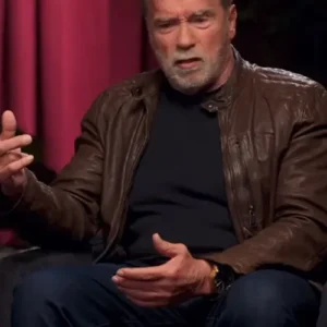 Arnold Schwarzenegger Brown Leather Jacket
