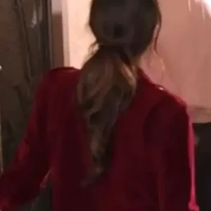 Bailey Nune The Rookie S06 Red Velvet Biker Jacket Back