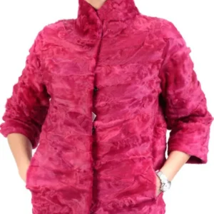 Barbara Persian Lamb Fur Hot Pink Jacket 1
