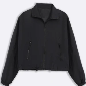 Black Carolyn Parachute Cropped Jacket On Sale