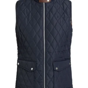 Blue Sleeveless Parachute Jacket