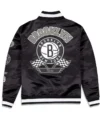 Brooklyn Nets Rally Drive 2024 Satin Varsity Jacket Back