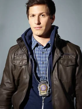 Brooklyn Nine Nine Jake Peralta Brown Leather Jacket