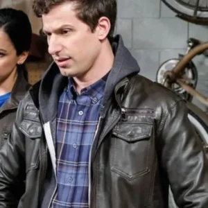 Brooklyn Nine Nine Jake Peralta Leather Jacket Front