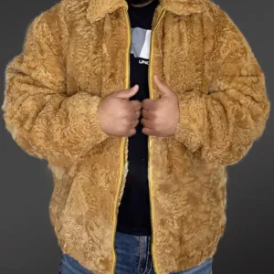 Buy Crosby Men Persian Lamb Fur Brown Coat