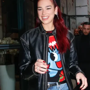 Buy Dua Lipa NRJ Radio Black Leather Jacket For Sale Men And Women