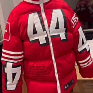 Buy Kristin Juszczyk Red Puffer Jacket 