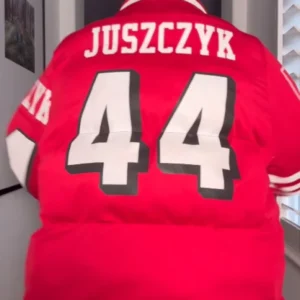 Buy Kristin Juszczyk Red Puffer Jacket