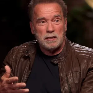 Buy Men And Women Arnold Schwarzenegger Brown Leather Jacket For Sale