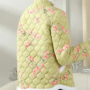 Buy Men And Women Chinese Flower Green Cotton Jacket Sale