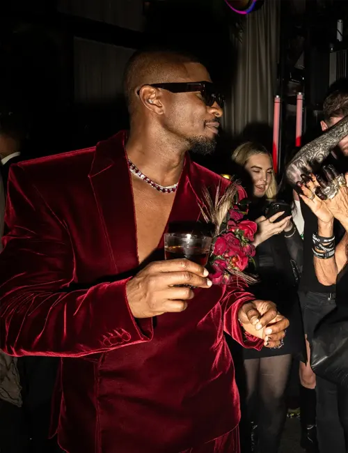 Buy Men And Women Usher Met Gala After Party 2024 Dapper Red Velvet Blazer For Sale 
