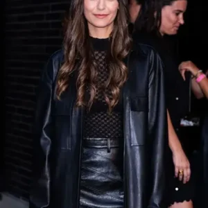 Buy Nina Dobrev Black Leather Jacket
