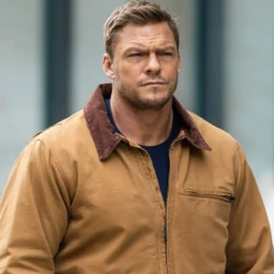 Buy Reacher Alan Ritchson Brown Cotton Jacket