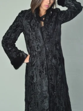 Buy Shelia Black Persian Lamb Fur Vintage Long Coat