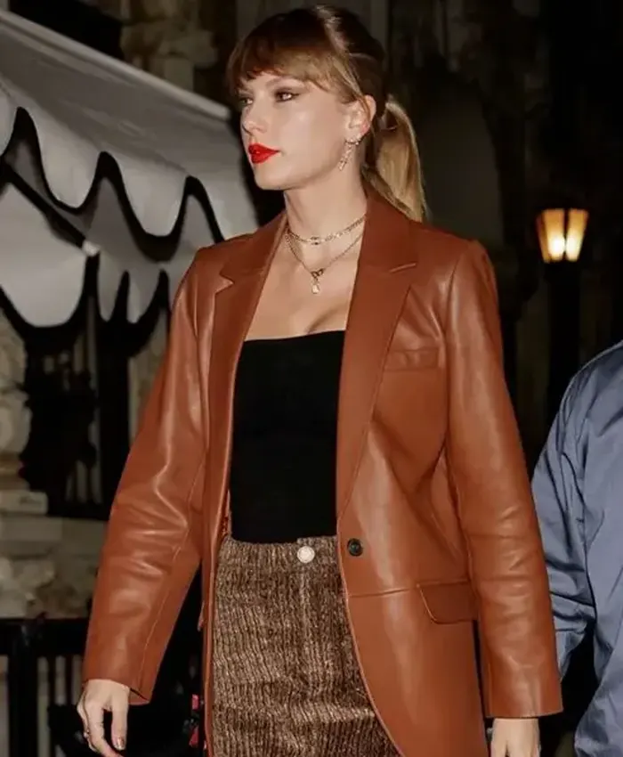 Buy Taylor Swift 1989 Brown Leather Blazer