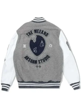 Buy The Weeknd XO Roots HOB Premium Award White and Grey Varsity Jacket For Sale Men And Women