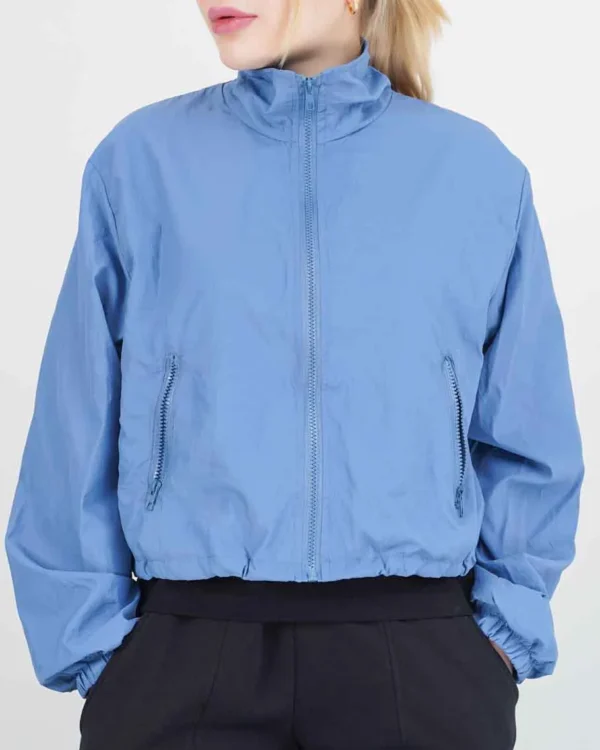 Buy lorna Cropped Parachute Blue Jacket