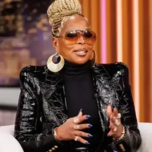 CBS Mornings Mary J. Blige Black Leather Blazer