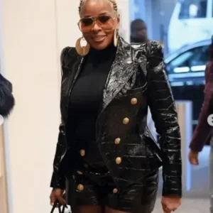 CBS Mornings Mary J. Blige Leather Blazer For Sale