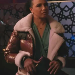 Carra Patterson Elsbeth 2024 Brown Fur Puffer Jacket