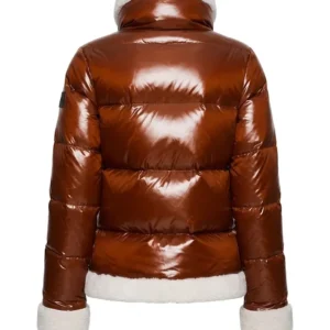 Carra Patterson Elsbeth 2024 Brown Fur Puffer Jacket back